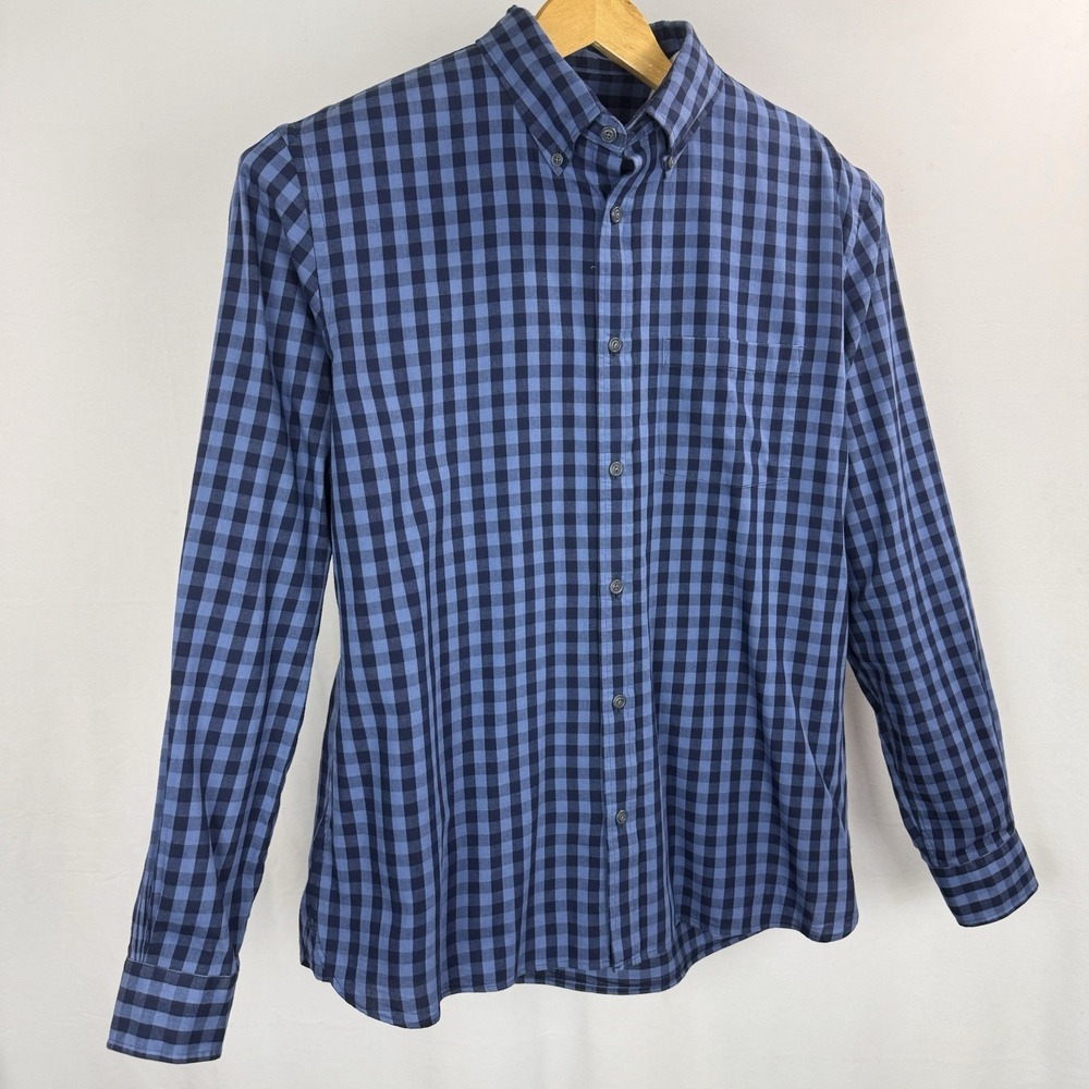 Brooks Brothers Button-Down Shirt Mens XL Blue Plaid LS 100% Cotton Red Fleece